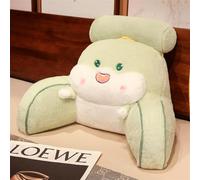 BCJMKDX cuscino per lo schienale del letto, Cuscino di supporto for la schiena a forma scoiattolo, cuscini da ufficio a animali dei cartoni animati, in peluche e cotone PP(Green,70x50cm)