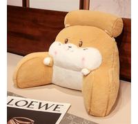 BCJMKDX cuscino per lo schienale del letto, Cuscino di supporto for la schiena a forma scoiattolo, cuscini da ufficio a animali dei cartoni animati, in peluche e cotone PP(Brown,70x50cm)