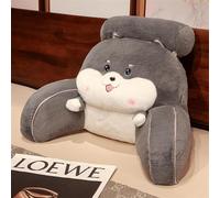 BCJMKDX cuscino per lo schienale del letto, Cuscino di supporto for la schiena a forma scoiattolo, cuscini da ufficio a animali dei cartoni animati, in peluche e cotone PP(Grey,60x40cm)