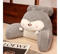 BCJMKDX cuscino per lo schienale del letto, Cuscino di supporto for la schiena a forma scoiattolo, cuscini da ufficio a animali dei cartoni animati, in peluche e cotone PP(Light Gray,70x50cm)