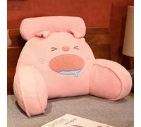 BCJMKDX cuscino per lo schienale del letto, Cuscino di supporto for la schiena, cuscini da ufficio a forma animali dei cartoni animati, in peluche e cotone PP(Pink,75x50cm)