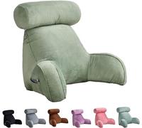 BCJMKDX cuscino per lo schienale del letto, Cuscino for il riposo a letto in memory foam triturato, supporto lombare for la lettura, visione della TV e i giochi(Green)