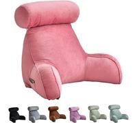 BCJMKDX cuscino per lo schienale del letto, Cuscino for il riposo a letto in memory foam triturato, supporto lombare for la lettura, visione della TV e i giochi(Pink)