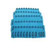 BCJMKDX Etichette auricolari numerate, 100 set di etichette auricolari a forma di mucca, etichette per orecchie di cavallo bestiame, etichette per orecchie di cervo, strumenti digitali in plastica per