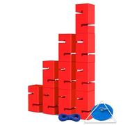 BCJMKDX Giochi di Team Building. Gioco di Team Building IEOWY for Adulti, Gioco di Torre con Blocchi di Team Building a Installazione immediata, Set di Giochi campestri for Le scuole(Red,10PCS)