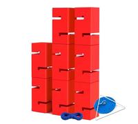 BCJMKDX Giochi di Team Building. Gioco di Team Building IEOWY for Adulti, Gioco di Torre con Blocchi di Team Building a Installazione immediata, Set di Giochi campestri for Le scuole(Red,8PCS)