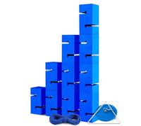 BCJMKDX Giochi di Team Building. Gioco di Team Building IEOWY for Adulti, Gioco di Torre con Blocchi di Team Building a Installazione immediata, Set di Giochi campestri for Le scuole(Blue,10PCS)