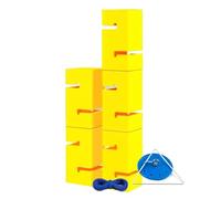 BCJMKDX Giochi di Team Building. Gioco di Team Building IEOWY for Adulti, Gioco di Torre con Blocchi di Team Building a Installazione immediata, Set di Giochi campestri for Le scuole(Yellow,5PCS)