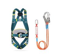 BCJMKDX Imbracatura di Sicurezza. Imbracatura di Sicurezza anticaduta, Imbracatura anticaduta Completa con Cordino, Kit di Sicurezza for Arrampicata su Roccia(Green)