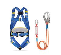 BCJMKDX Imbracatura di Sicurezza. Imbracatura di Sicurezza anticaduta, Imbracatura anticaduta Completa con Cordino, Kit di Sicurezza for Arrampicata su Roccia(Blue)