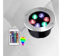 BCJMKDX Luce sotterranea a LED, Faretti da incasso subacquei RGB IP68 con telecomando, luce sotterranea for giardino e cortile(18W(12V))
