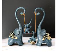 BCJMKDX Ornamento Feng Shui. Statua di Elefante Blu in Resina, Scultura dell'amore, Statuetta, Decorazione for la casa, Artigianato, Ufficio, scaffale