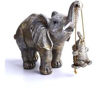 BCJMKDX Ornamento Feng Shui. Statua di Elefante Madre e Figlio, Statuetta in Resina, Scultura Decorativa Artistica Animali, Ornamenti for la Collezione Soggiorno