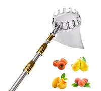 BCJMKDX Raccoglitore di Frutta, Asta for Raccogliere la Frutta con Borsa in Tessuto, Pinza telescopica in Acciaio Inox, Strumento for Raccogliere Alberi da frutto for pere, Limoni e Arance.(3m)