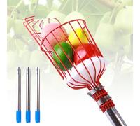 BCJMKDX Raccoglitore di Frutta, Palo con cestello, raccoglifrutta in Acciaio Inox con Cuscinetto Protettivo in Schiuma, raccoglifrutta for Avocado, Albicocca, Pera(1.2m)