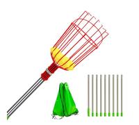 BCJMKDX Raccoglitore di Frutta, Palo for Raccogliere la Frutta con cestello telescopico, Raccoglitore di fichi con palo Leggero in Acciaio Inossidabile e Cuscinetto Protettivo in Schiuma(3.6m)