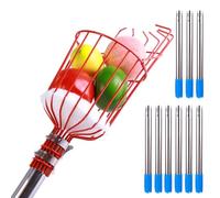 BCJMKDX Raccoglitore di Frutta, Palo raccoglifrutta con cestello, con Cuscinetto Protettivo in Schiuma, raccoglifrutta in Acciaio Inox for Mele, pere, Limoni, Arance(3.6m)
