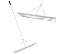 BCJMKDX Rastrello, Rastrello da Giardino in Alluminio da 36"/91 cm, rastrello da Giardino a 36 Denti con Manico da 174 cm, rastrello for Olio for Foglie Resistente for Giardinaggio