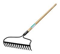 BCJMKDX Rastrello, Rastrello da Giardino, rastrello for Foglie a 14 Denti, for Raccogliere Articoli Vari, diserbo, Attrezzi da Giardinaggio Portatili (Colore: Nero, Dimensioni: 36x156 cm)