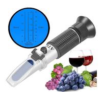 BCJMKDX Rifrattometro per Pietre preziose Rifrattometro for Vino D'uva 3 in 1 0-25% di Alcol 0-40% Brix 0-25°Baume' Tester Misuratore concentrazione con ATC for la Produzione Birra e