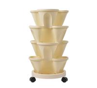 BCJMKDX Torre idroponica, Kit e sistemi di Coltivazione idroponica, Sistema for Giardino Interno, Kit for la Verdure, Intelligente, Torre Verticale(Beige)