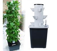 BCJMKDX Torre idroponica, Sistema di Coltivazione idroponica Hydroponics Tower Garden: coltiva Erbe aromatiche, Frutta e Verdura con Timer, Pompa vasi a Rete(15holes)