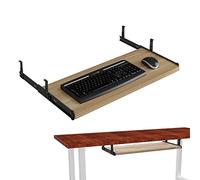 BCJMKDX vassoi per Tastiera. Vassoio for Tastiera, cassetto for Tastiera Regolabile in Altezza, Vassoio for Tastiera, sotto la scrivania, bracciolo for Ufficio, ergonomico(Walnut,60cm x 27cm)