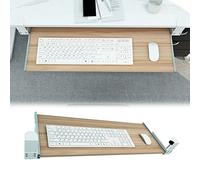 BCJMKDX vassoi per tastiera. Vassoio in legno per tastiera per computer basso, con morsetto a C, senza forature, 55/65/75 x 30 cm, per ufficio a casa. (Walnut,55 x 30 cm (22 x 12 pollici)