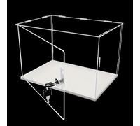 BCJMKDX Vetrina in acrilico, Vetrina espositiva in acrilico trasparente automontante, contenitore for action figure con serratura e chiave, vetrina antipolvere(20cm(8") x20cm(8") x25cm(10"))