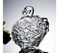 BCLYERBJ Scultura Busto di cigno in vetro fatto a mano, contenitore portaoggetti decorativo, ornamento artigianale