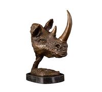BCLYERBJ Scultura Busto Sculture fatte a mano Statua Arti in metallo Bronzo Animale Statua Scultura Rinoceronte