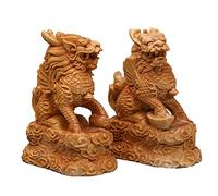 BCLYERBJ Scultura CQCQC Fengshui statue Feng Shui Solid Wood Chi Lin/Kylin Wealth Prosperity Statue, pixiu Decor Statue pi yao Wealth Sculpture Home Decoration Attract Wealth and Good Luck