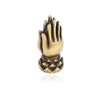 BCLYERBJ Scultura Garden & Handmade Brass Buddhism Praying Buddha Hand with Lotus Base Desk Decor