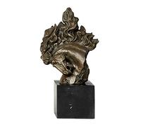 BCLYERBJ Scultura Ornamenti animali da parete con testa di cavallo in bronzo e base in marmo LLSJF