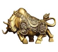 BCLYERBJ Scultura Ornamenti decorativi in ottone a forma di mucca, decorazione Feng Shui Ruyi, bancone B&B, decorazione artigianale, portico, decorazione della ricchezza, statua in rame