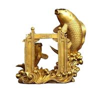 BCLYERBJ Scultura Ornamenti di carpa in ottone, mascotte di pesce, sculture decorative Feng Shui, ornamenti for scrivania da ufficio, statue in rame(L)