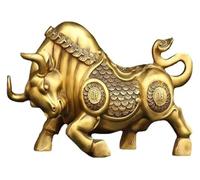 BCLYERBJ Scultura Ornamenti di mucca in ottone Feng Shui, artigianato decorativo cinese for ufficio, sculture portafortuna da bancone, statuetta in rame