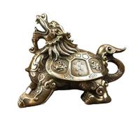 BCLYERBJ Scultura Ornamenti in ottone a forma di drago tartaruga in rame antico, for ufficio, ricchezza, artigianato Feng Shui, ornamenti, statua in rame(M)