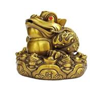 BCLYERBJ Scultura Registratore di cassa in ottone, ornamenti di rospo dorato, sculture decorative Feng Shui, statua in rame(S)