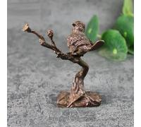 BCLYERBJ Scultura Sculture fatte a mano, albero di prugne in rame, uccello gazza felice, ornamenti in miniatura, decorazioni