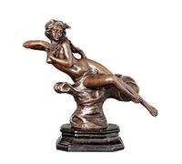 BCLYERBJ Scultura Sculture fatte a mano Sculture Statua femminile Base in marmo Figurina in rame-Bronzo_H:30_X_L:31_X_W:15