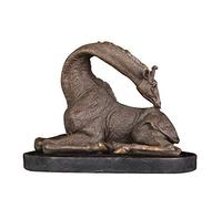 BCLYERBJ Scultura Sculture Testa Statua Decorazione Scrivania Bronzo Metallo Giraffa Animale Arte Statua Scultura