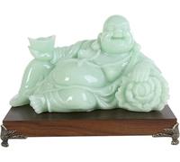 BCLYERBJ Scultura Statua del Buddha che ride Feng Shui, statuetta del Buddha sorridente felice con base Maitreya, ricchezza, fortuna, felicità