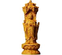 BCLYERBJ Scultura Statua del Buddha Fengshui in legno raffigurante il Tathagata Avalokitesvara, intagliata a mano, decorazione for la casa Feng Shui