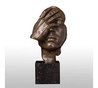 BCLYERBJ Scultura Statua di apprezzamento, busto, statua, volto umano pensante, figurina decorativa