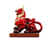 BCLYERBJ Scultura Statua di Buddha Deluxe in ceramica rossa che attrae ricchezza for migliorare il Feng Shui, decorazioni artigianali(Right)
