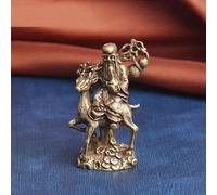 BCLYERBJ Scultura Statua di Buddha in bronzo fatta a mano, raffigurante il dio cinese della longevità che cavalca un cervo, idea regalo artigianale