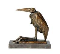 BCLYERBJ Scultura Statua di testa di uccello seduto Statua di animale Scultura(Bronze)