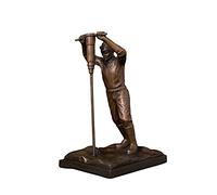 BCLYERBJ Scultura Statua di un operaio di perforazione in bronzo, operaia, con trapano a mano, moderna arte decorativa