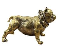BCLYERBJ Scultura Statua in ottone massiccio Bulldog Cane da compagnia in rame Gioco da tè Manico for animali domestici Regalo artigianale antico Articoli in ottone antico